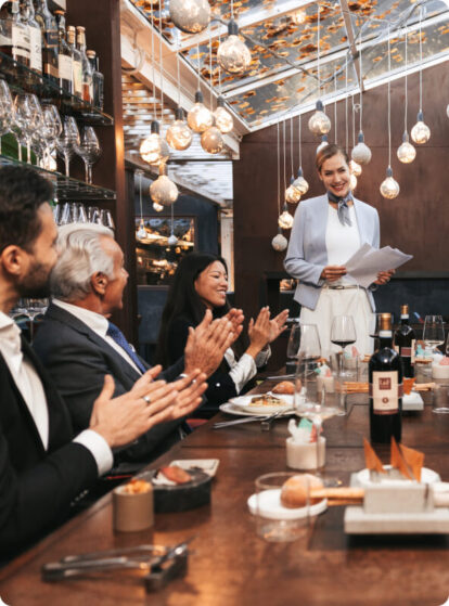 Guests clapping for the server