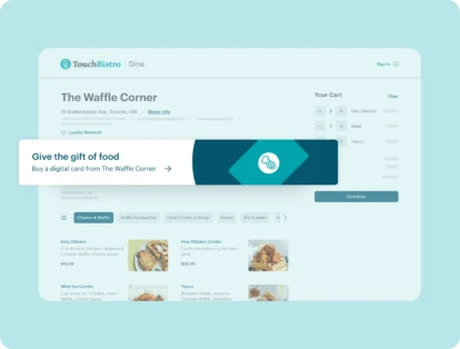 Screenshot of the TouchBistro Dine user interface
